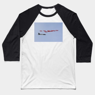 Red Arrows + Avro Vulcan Baseball T-Shirt